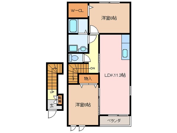 東松阪駅 徒歩42分 2階の物件間取画像